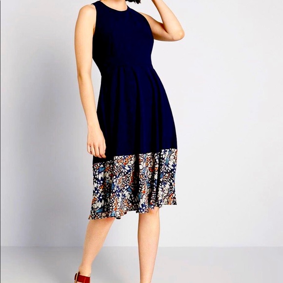 Modcloth Dresses & Skirts - ModCloth A Blue Mood Fit and Flare Dress